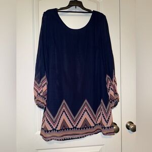 Jolt Juniors Navy Dress with Pink and Red Accents